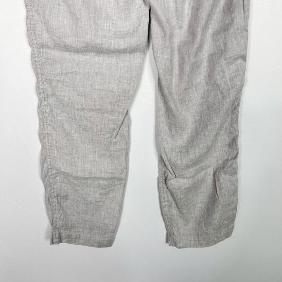 Theory Womens 0 Northsound Caliver High Waisted Linen Blend Pants Gray Cropped - Picture 8 of 12